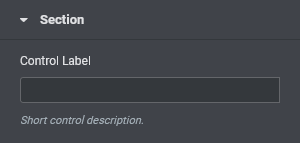 Elementor Control - Field Description