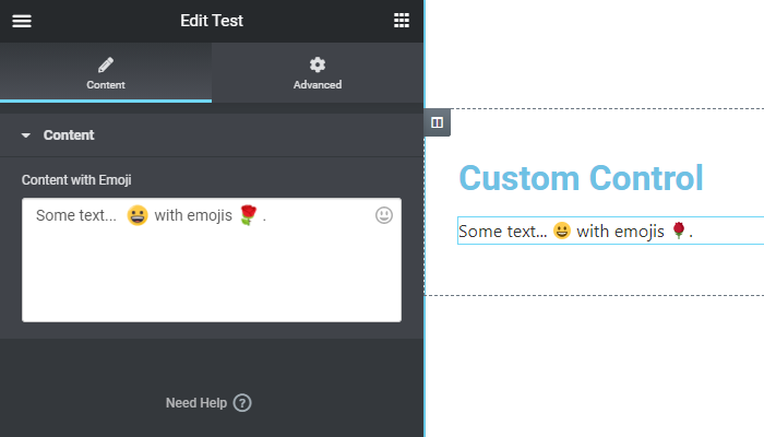 Control content in Elementor preview